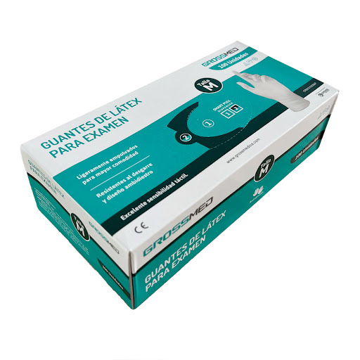 [7597830000773] GUANTES DE EXAMEN DE LATEX BLANCOS  TALLA M X 100 UNIDADES (MEDISOLUTIONS)