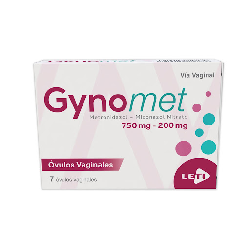 GYNOMET ÓVULOS (METRONIDAZOL - MICONAZOL) 750MG-200MG - 7 OVULOS (LETI)