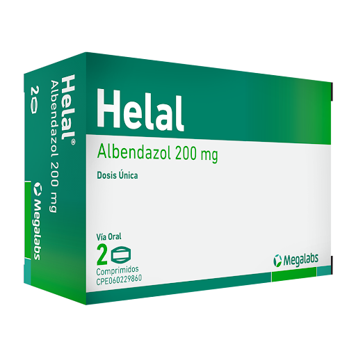 HELAL (ALBENDAZOL) 200MG X 2 COMPRIMIDOS (MEGALABS)