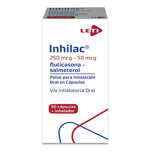 INHILAC (FLUTICASONA-SALMETEROL) 250 MCG-50 MCG POLVO PARA INHALACIÓN 60 DOSIS (LETI)