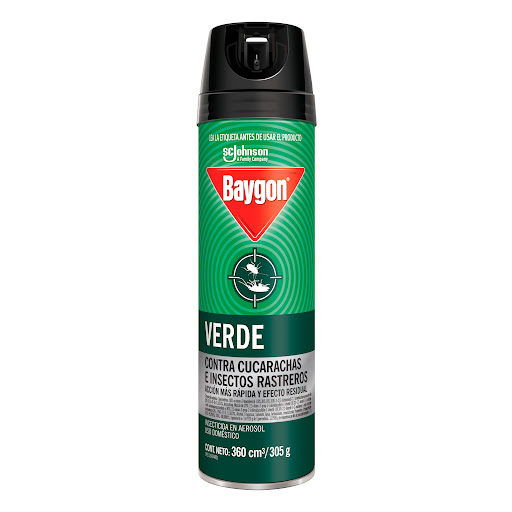 INSECTICIDA AEROSOL CONTRACONTRA CUCARACHAS E INSECTOS RASTREROS VERDE 360ML (BAYGON)