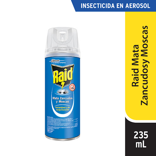 INSECTICIDA PARA ZANCUDOS Y MOSCAS EN AEROSOL 235ML (RAID)