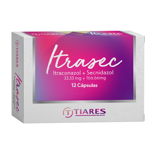 ITRASEC (ITRACONAZOL - SECNIDAZOL) 166.66MG - 33.33MG X 12 CAPSULAS (TIARES)