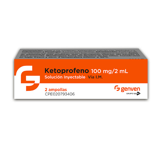 KETOPROFENO  100MG-2ML X 2 AMPOLLAS (GENVEN)
