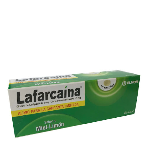 LAFARCAINA 2MG/1,5MG. (CETILPIRIDINIO/LIDOCAINA) X16 PASTILLAS SABOR MIEL LIMON (ELMOR)