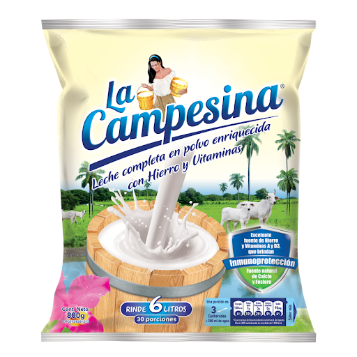 [7591016205716] LECHE EN POLVO COMPLETA EXTRA CALCIO  800GR (LA CAMPESINA)