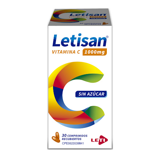 LETISAN (VITAMINA C) 1000MG X 30 COMPRIMIDOS RECUBIERTOS (LETI)