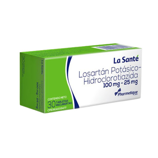 [7592454889728] LOSARTAN POTASICO - HIDROCLOROTIAZIDA  100MG-25MG X 30 TABLETAS (LA SANTE)