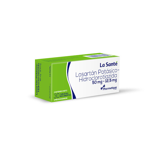 LOSARTAN POTASICO - HIDROCLOROTIAZIDA 50 MG-12,5MG X 30 TABLETAS (LA SANTE)