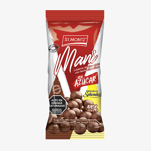 [7591720030444] MANI CUBIERTOS DE CHOCOLATE SIN AZUCAR 40GR (ST. MORITZ)