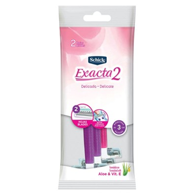 MAQUINA DE AFEITAR EXACTA2 PIEL DELICADA X 3 UNIDADES (SCHICK)