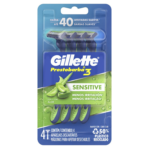 MAQUINA DE AFEITAR SENSITIVE COMFORTGEL X 4 UNIDADES (GILLETTE)