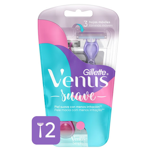 MAQUINA DE AFEITAR VENUS SIMPLY3 SUAVE X 2 UNIDADES (GILLETTE)