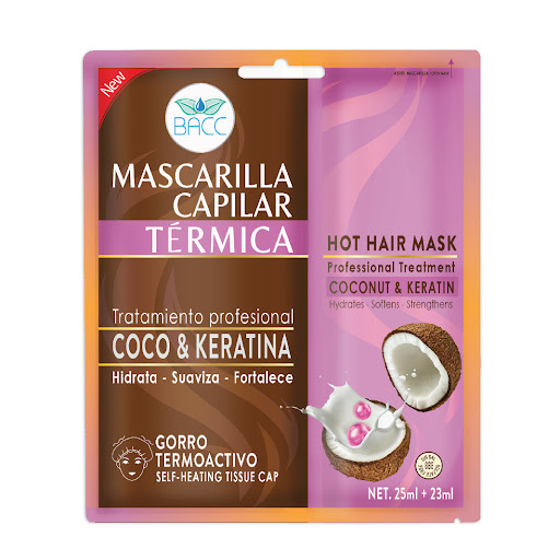 [7595335001424] MASCARILLA CAPILAR TERMICA (TRATAMIENTO PROFESIONAL) COCO & KREATINA X 23 ML (BACC)