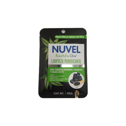MASCARILLA FACIAL EN TELA  LIMPIEZA PURIFICANTE X 1 PIEZA (NUVEL)