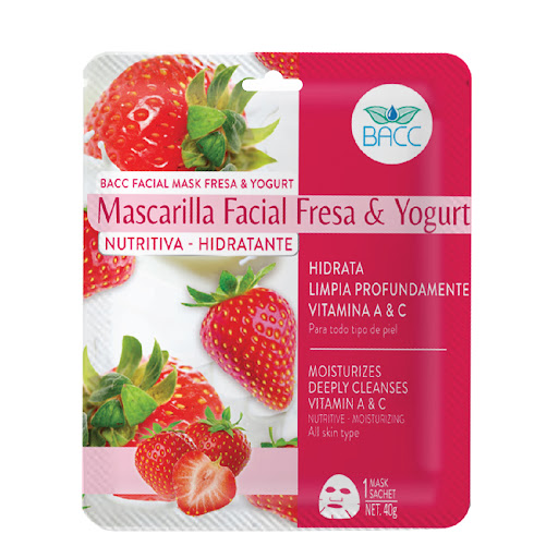 [7595335000670] MASCARILLA FACIAL FRESA & YOGURT (REJUVENECEDORA Y ANTI-STRESS) 40GR (BACC)