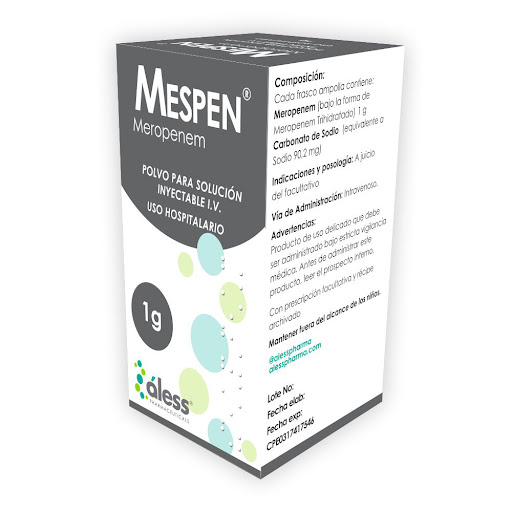 [75971212] MESPEN (MEROPENEM) 1G X 1 AMPOLLA IV (ALESS)
