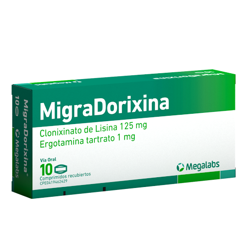[7591619518688] MIGRADORIXINA (CLONIXINATO DE LISINA) 125MG X 10 COMPRIMIDOS (MEGALABS)