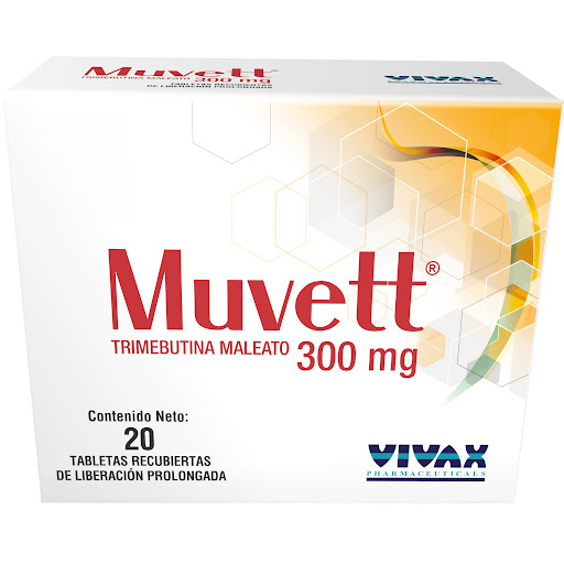 MUVETT (TRIMEBUTINA MALEATO) 300 MG X 20 TABLETAS RECUBIERTAS (VIVAX)