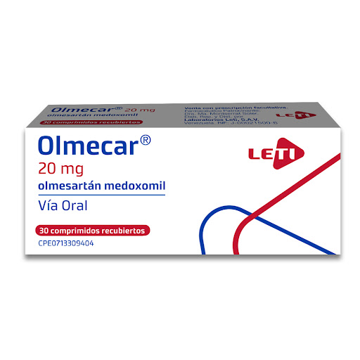OLMECAR (OLMESARTAN MEDOXOMIL) 20MG X 30 COMPRIMIDOS (LETI)