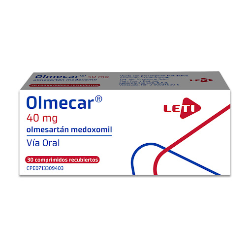 OLMECAR (OLMESARTAN MEDOXOMIL) 40MG X 30 COMPRIMIDOS (LETI)