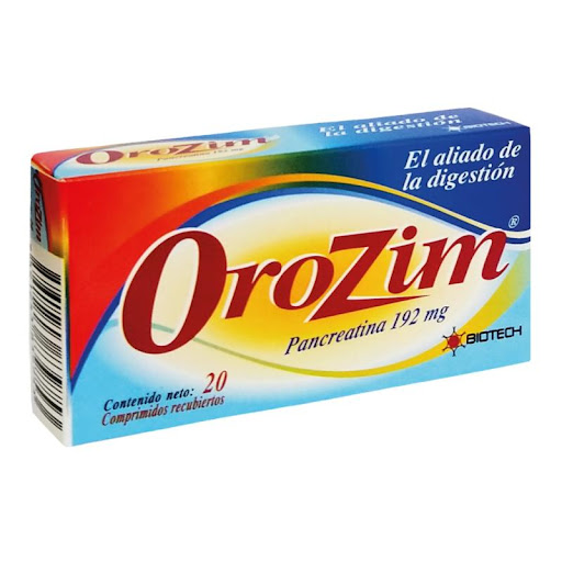 OROZIM (PANCREATINA) 192MG X 20 COMPRIMIDOS RECUBIERTOS (BIOTECH)