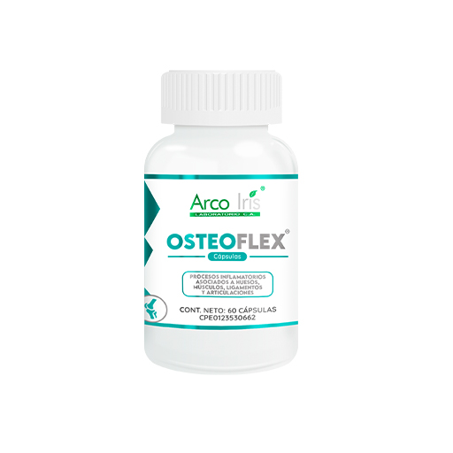 [7592946001546] OSTEOFLEX (GLUCOSAMINA) X 60 CAPSULAS (ARCO IRIS)