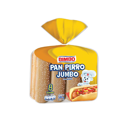 PAN DE PERRO CON AJONJOLI 8 UNIDADES  630GR (BIMBO)