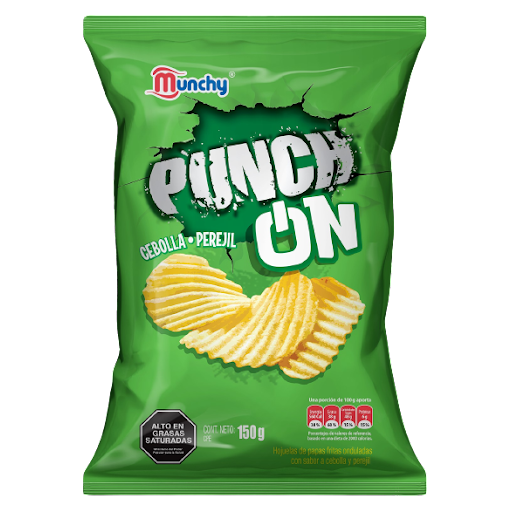 PAPAS PUNCH CON SABOR A CEBOLLA Y PEREJIL 150 GR (MUNCHY)