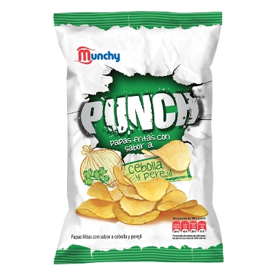 PAPAS PUNCH CON SABOR A CEBOLLA Y PEREJIL 80 GR (MUNCHY)