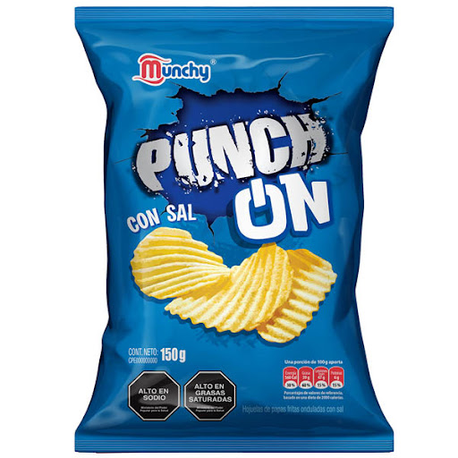 PAPAS PUNCH CON SABOR NATURAL Y SAL 150 GR (MUNCHY)