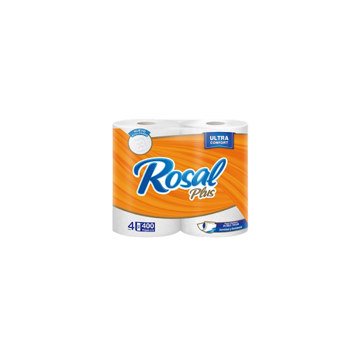 PAPEL HIGIENICO 400 HOJAS X 4 ROLLOS (ROSAL PLUS)