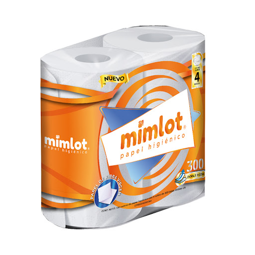 PAPEL HIGIENICO MIMLOT  300 HOJAS 4 UNIDADES