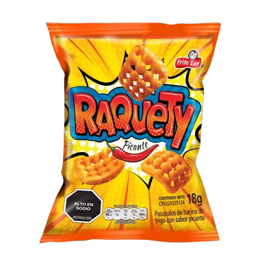 PASAPALOS DE HARINA DE TRIGO CON SABOR PICANTE X 18 GR (RAQUETY)