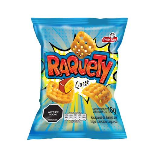 PASAPALOS DE HARINA DE TRIGO CON SABOR QUESO X 18 GR (RAQUETY)