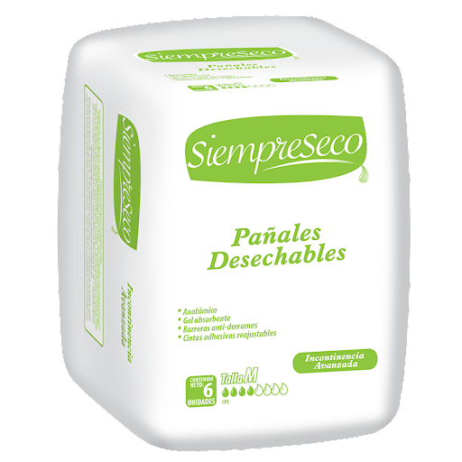 PAÑAL PARA ADULTO BASICO TALLA M SIEMPRESECO   X 6 UNIDADES (PHARSANA)