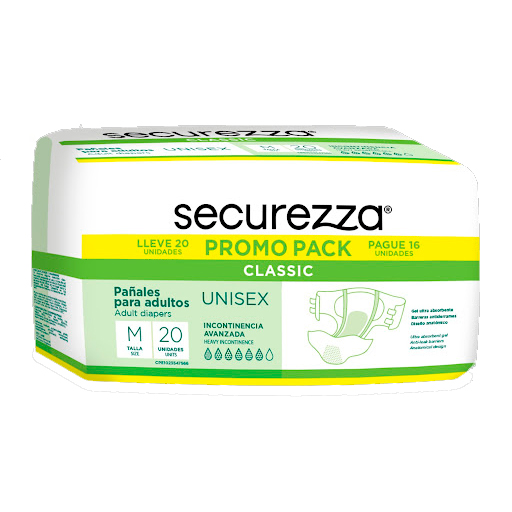 [7591353690046] PAÑAL PARA ADULTO CLASSIC TALLA M SECUREZZA X 16 UNIDADES (PHARSANA)