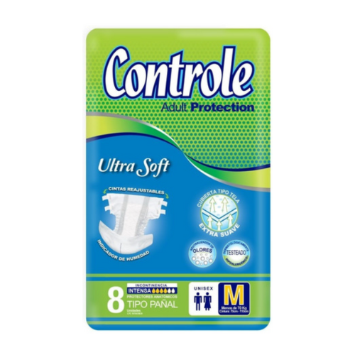 [7591248180416] PAÑAL PARA ADULTO PROTECTOR ULTRASOFT TALLA M CONTROLE   X 8 UNIDADES (CORPAÑAL)