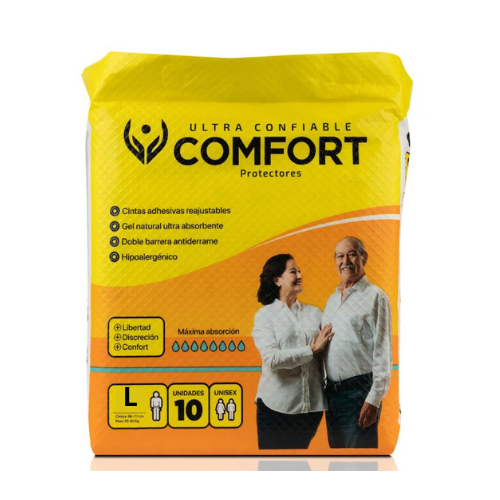 [726367910508] PAÑAL PARA ADULTO TALLA L COMFORT X 10 UNIDADES (DEMOCRITO)