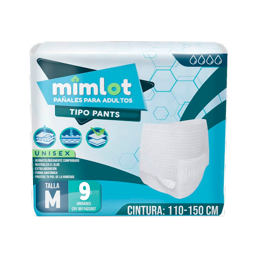 [1180201389414] PAÑAL PARA ADULTO TIPO PANTS TALLA M X 9 UNIDADES (MIMLOT)