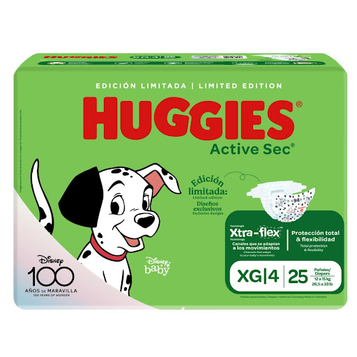 PAÑAL PARA BEBE ACTIVE SEC TALLA XG X 25 UNIDADES (HUGGIES)