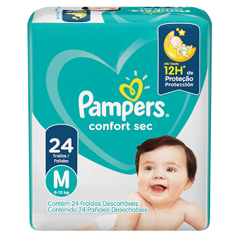 [7500435181747] PAÑAL PARA BEBE COMFORT SEC M X 24 UNIDADES (PAMPERS)