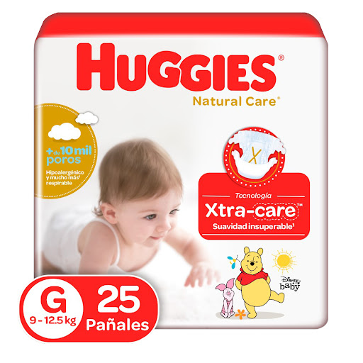 [7702425371729] PAÑAL PARA BEBE NATURAL CARE TALLA G X 25 UNIDADES (HUGGIES)