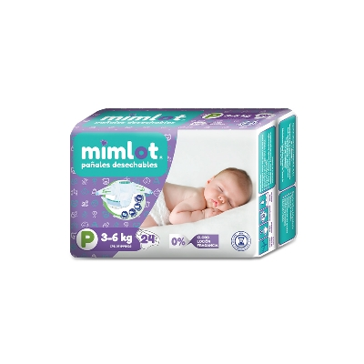 PAÑAL PARA BEBE TALLA P X 24 UNIDADES (MIMLOT)