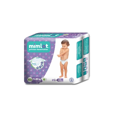 PAÑAL PARA BEBE TALLA XG X 18 UNIDADES (MIMLOT)