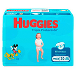 [7702425424173] PAÑAL PARA BEBE TRIPLE PROTECCION TALLA XXG X 20 UNIDADES (HUGGIES)