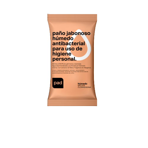 [7798361510100] PAÑO JABONOSO HUMEDO ANTIBACTERIAL PARA USO DE HIGIENE PERSONAL 1 UNIDAD (PAD)