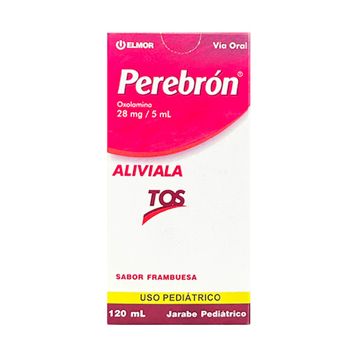PEREBRON JARABE PEDIATRICO SABOR A FRAMBRUESA (OXOLAMINA) 28MG/5ML X 120ML (ELMOR)