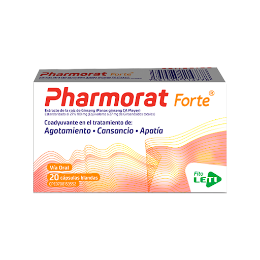 [7591585114778] PHARMORAT FORTE (GINSENG)  X 20 CAPSULAS (LETI)