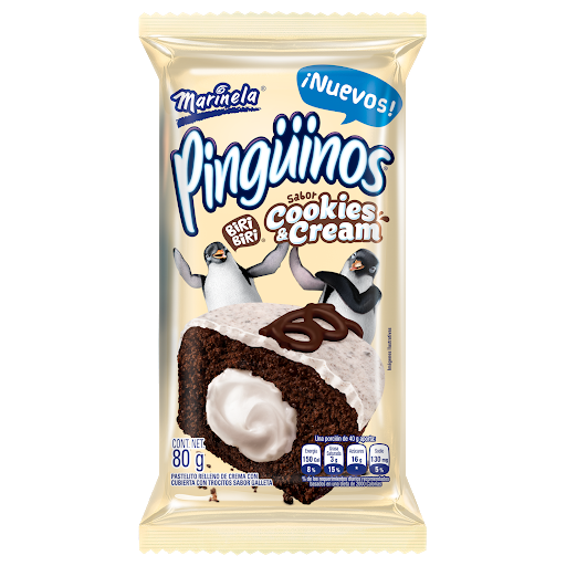 PINGUINOS COOKIES&CREAM  80GR (MARINELA)